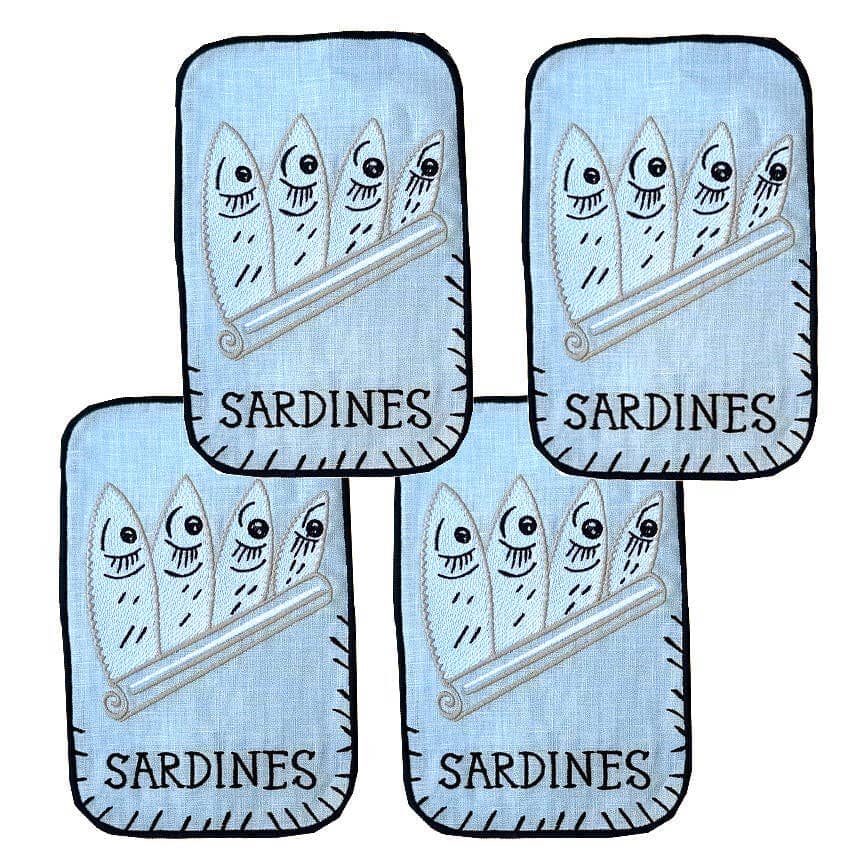Sardine Cocktail Napkins, set of 4 Biscuit Home 