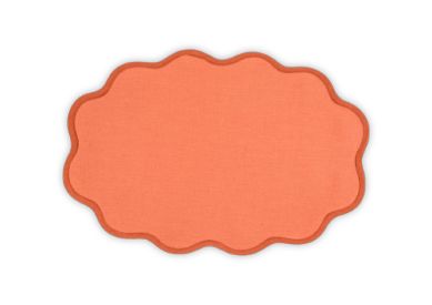 Scallop Circle Placemat- Set of 4 Table Linens Matouk Carnelian Persimmon 
