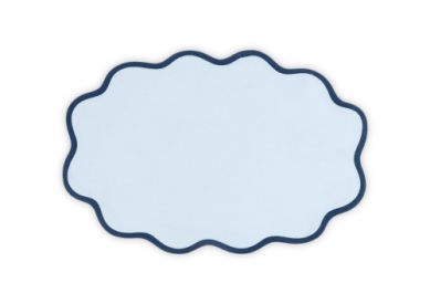 Scallop Napkin(22x22)- Set of 4 Table Linens Matouk Ice Blue Navy 