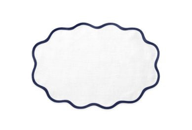 Scallop Oval Placemat- Set of 4 Table Linens Matouk Sapphire 