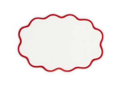 Scallop Oval Placemat- Set of 4 Table Linens Matouk Scarlet 