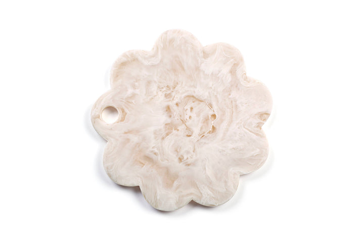 Scallop Resin Cheese Charcuterie Board, Vanilla - 9 Inches Casa Amarosa 