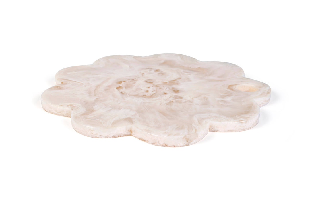 Scallop Resin Cheese Charcuterie Board, Vanilla - 9 Inches Casa Amarosa 