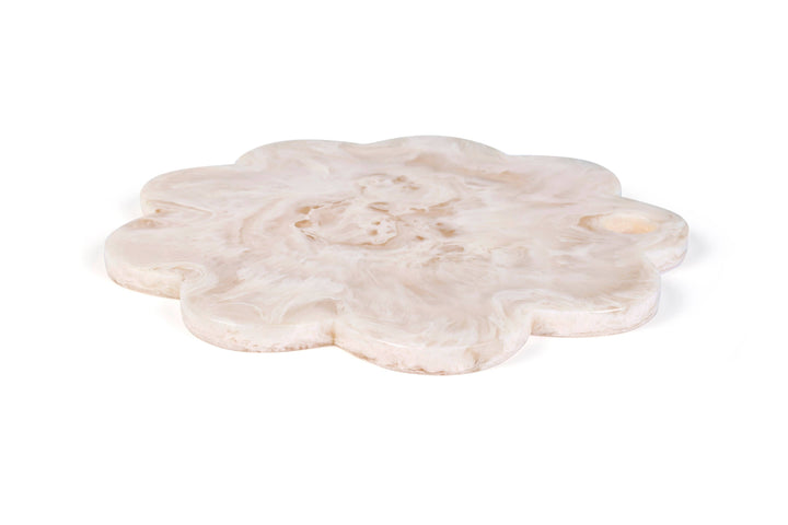 Scallop Resin Cheese Charcuterie Board, Vanilla - 9 Inches Casa Amarosa 