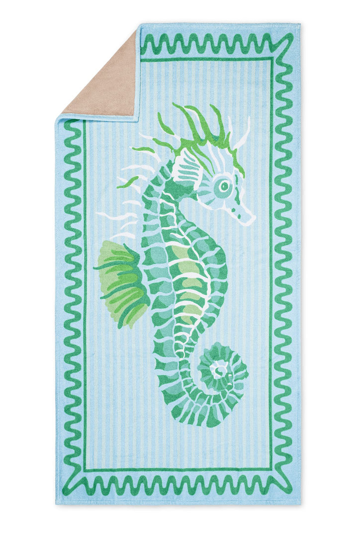 Seahorse Beach Towel Beach Towels Matouk Aquamarine 