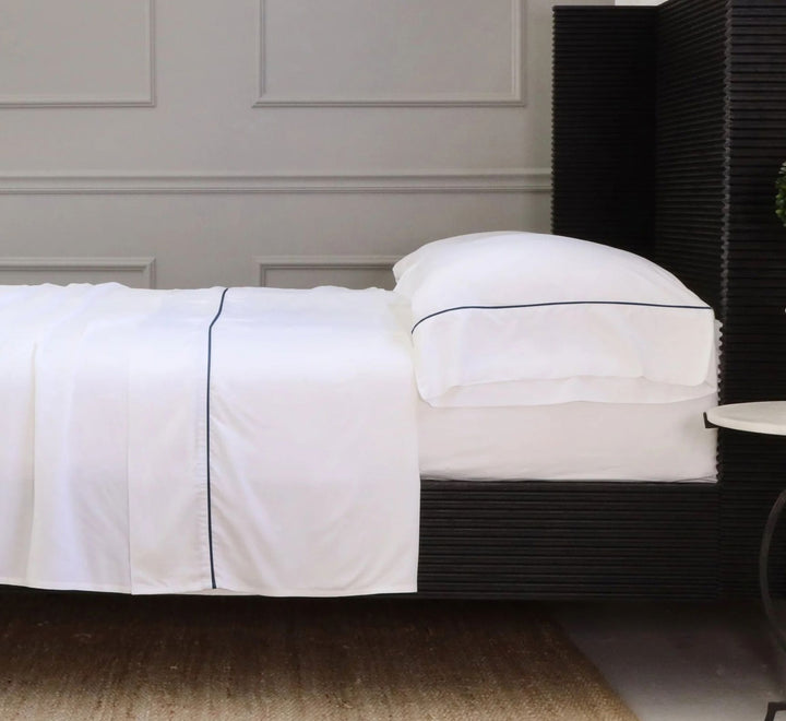 Sheena Sheet Set Bedding Style Pom Pom at Home Navy Queen 