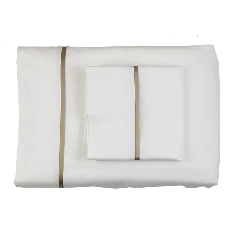Silk Trim Queen Sheet Set - White Bedding Style Ann Gish Mystery 