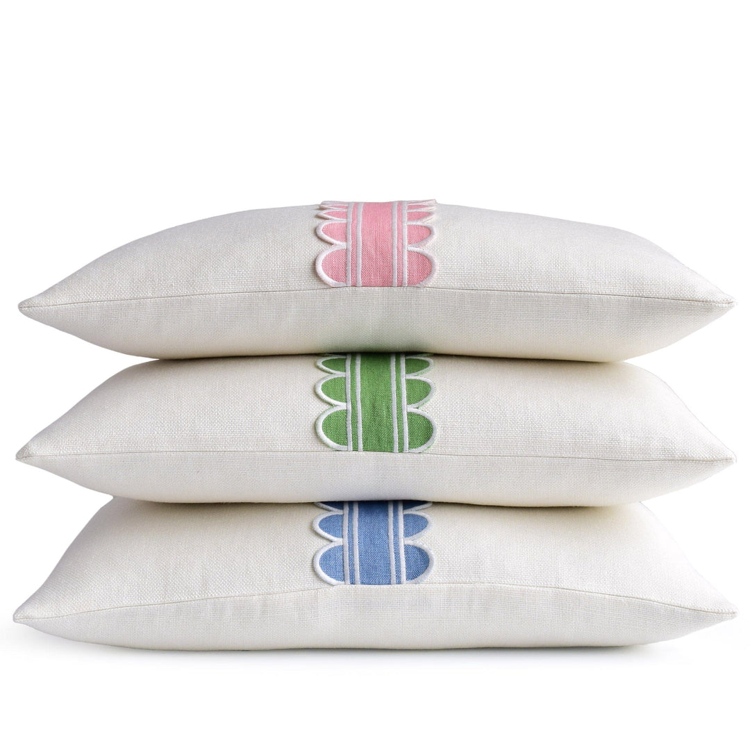 Slubby Serenade Tape 14x20 Pillow Ivory/Chambray Decorative Pillow Ryan Studio 