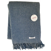 Small Check Pattern Throw Blankets Apparel Solutions/A Soft Idea Denim/Cream 