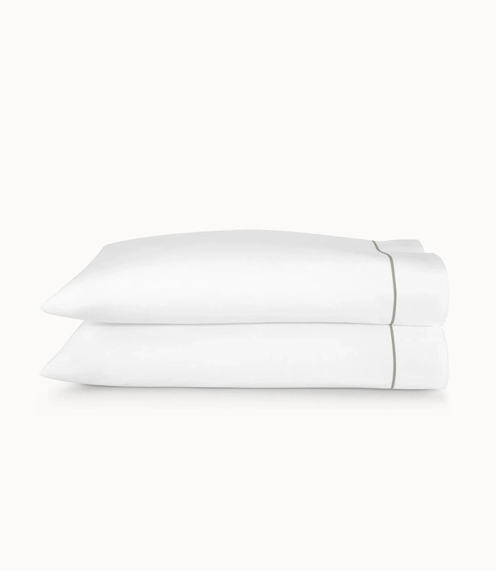 Soprano II Embroidered Pillowcase- Pair Bedding Style Peacock Alley Platinum King 