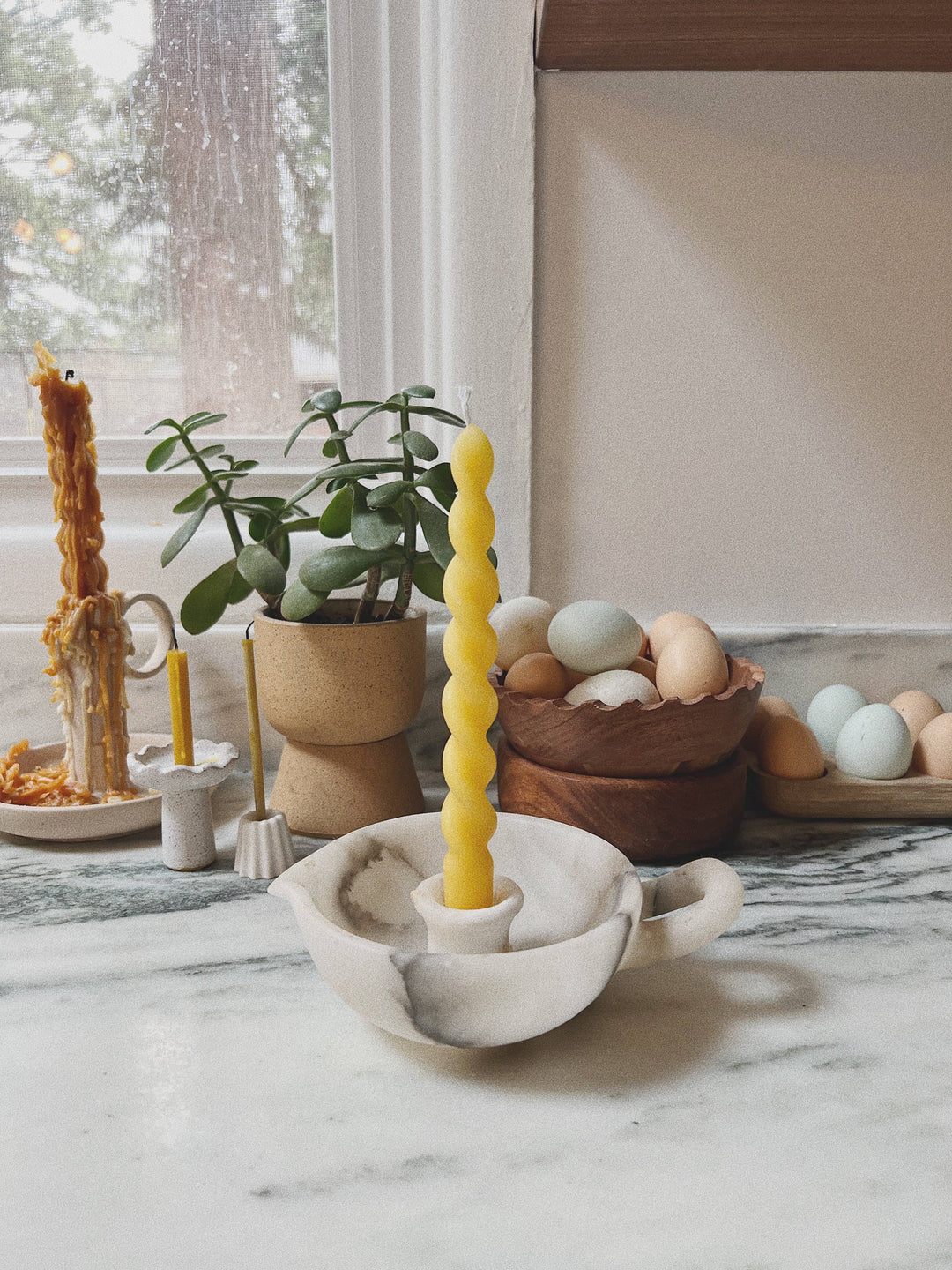 Spiral taper candle Whiskey + Wine 