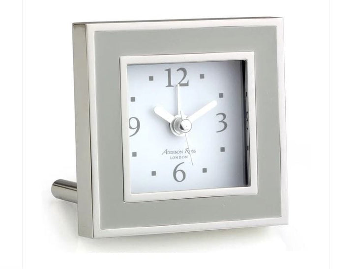 Square Silent Alarm Clock Gifts Addison Ross Chiffon and Silver 