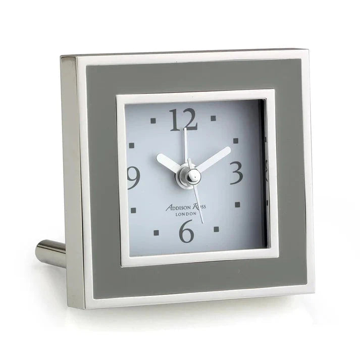 Square Silent Alarm Clock Gifts Addison Ross Taupe Enamel 