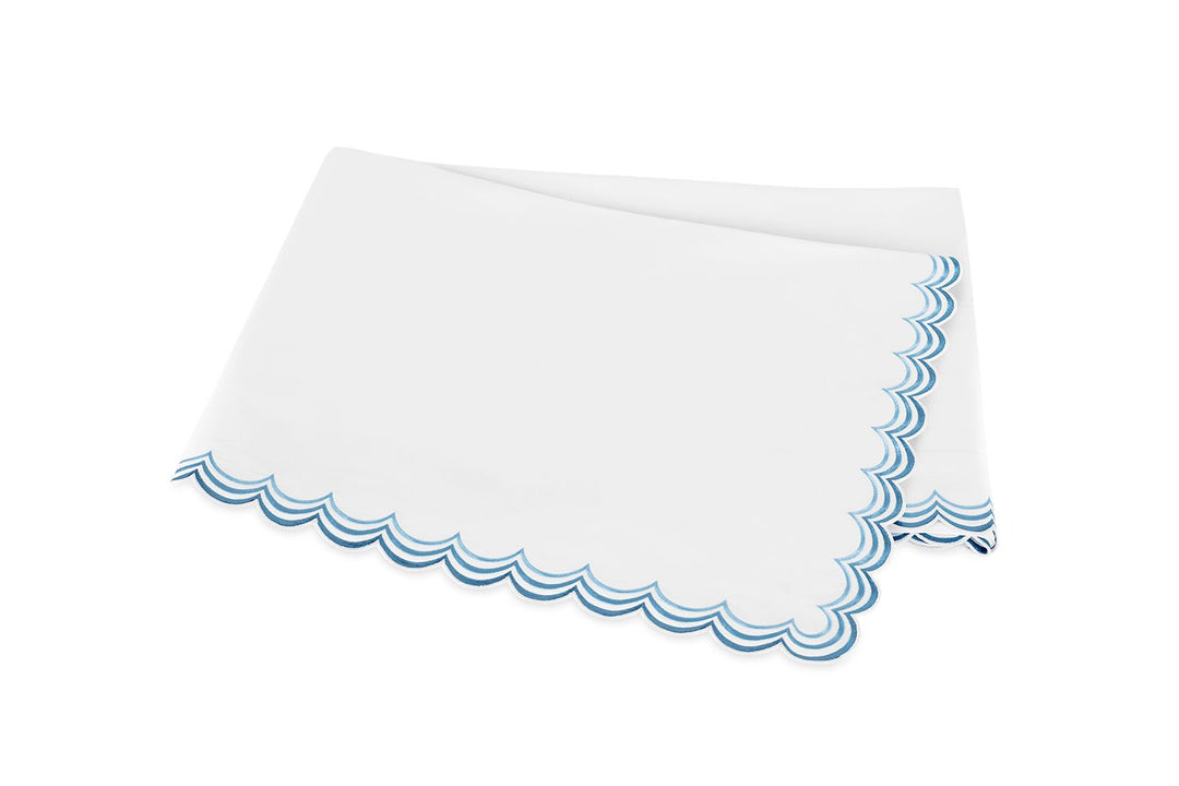 Stella Full/Queen Flat Sheet Bedding - Duvet Covers Matouk Hazy Blue