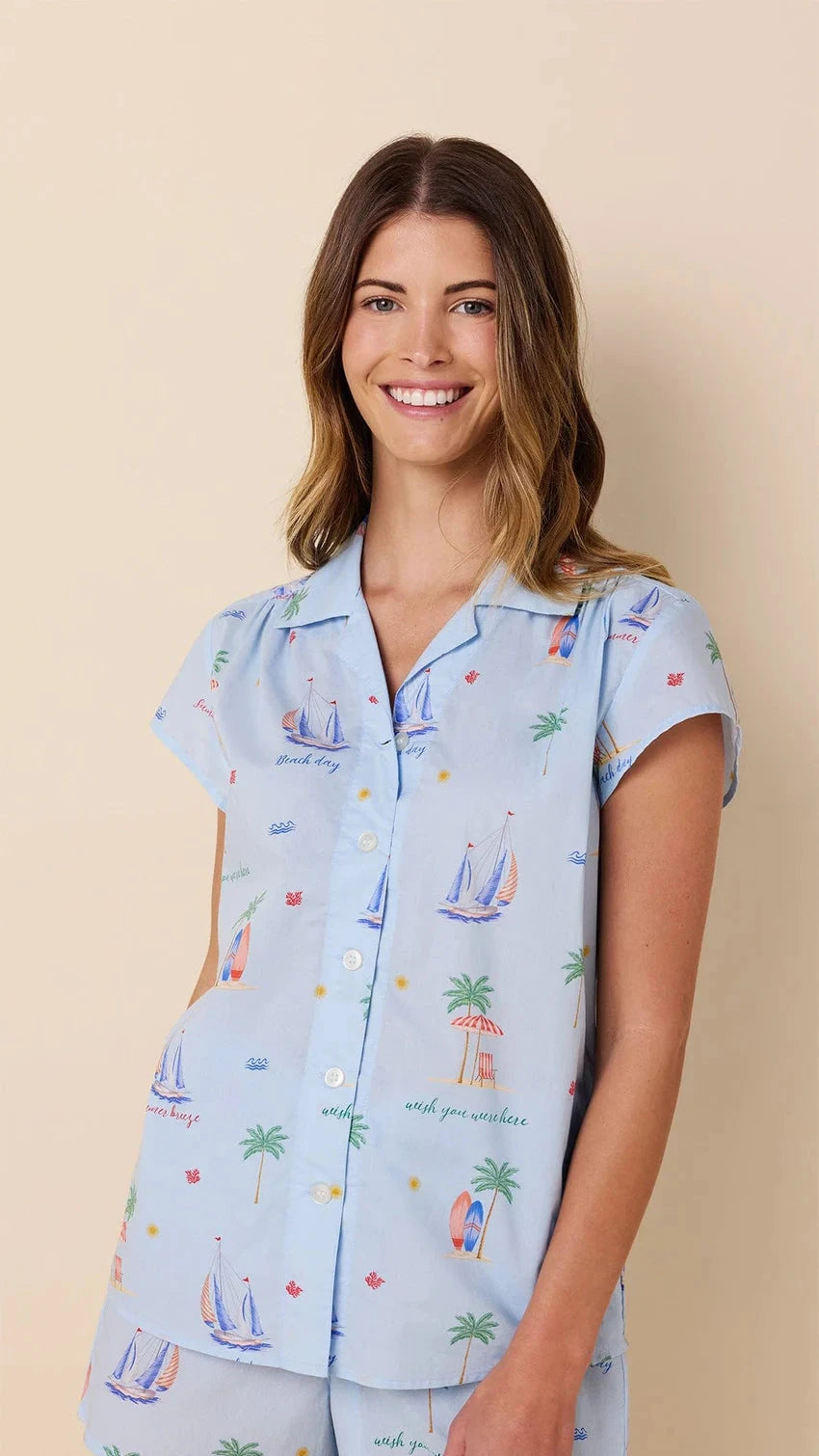 Summer Sailaway Luxe Pima Short Set Sleepwear & Loungewear Cats Pajamas 