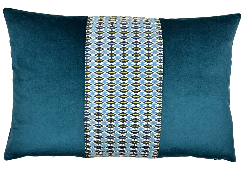 Sutton Pillow 16x24 Decorative Pillow Piper-Collection Seven Seas/Petrol 