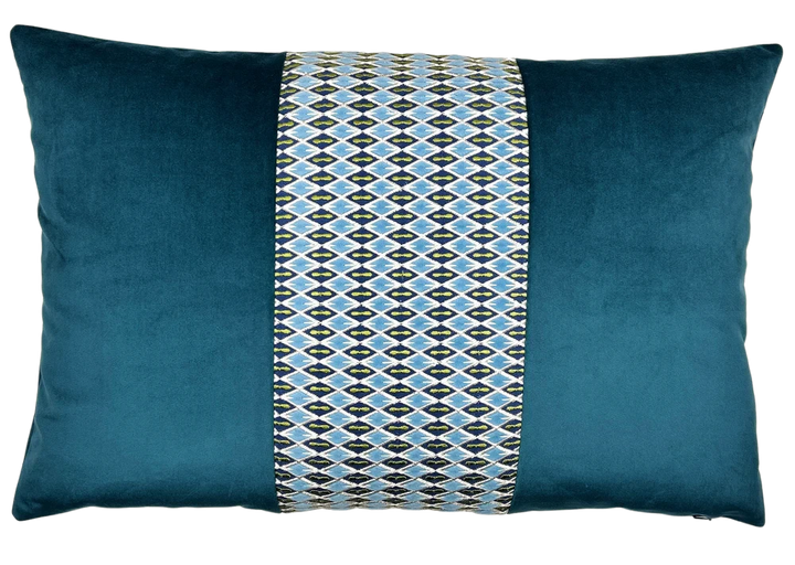 Sutton Pillow 16x24 Decorative Pillow Piper-Collection Seven Seas/Petrol 