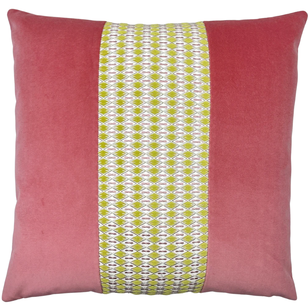 Sutton Pillow 22x22 Decorative Pillow Piper-Collection Shimmery/Coral 