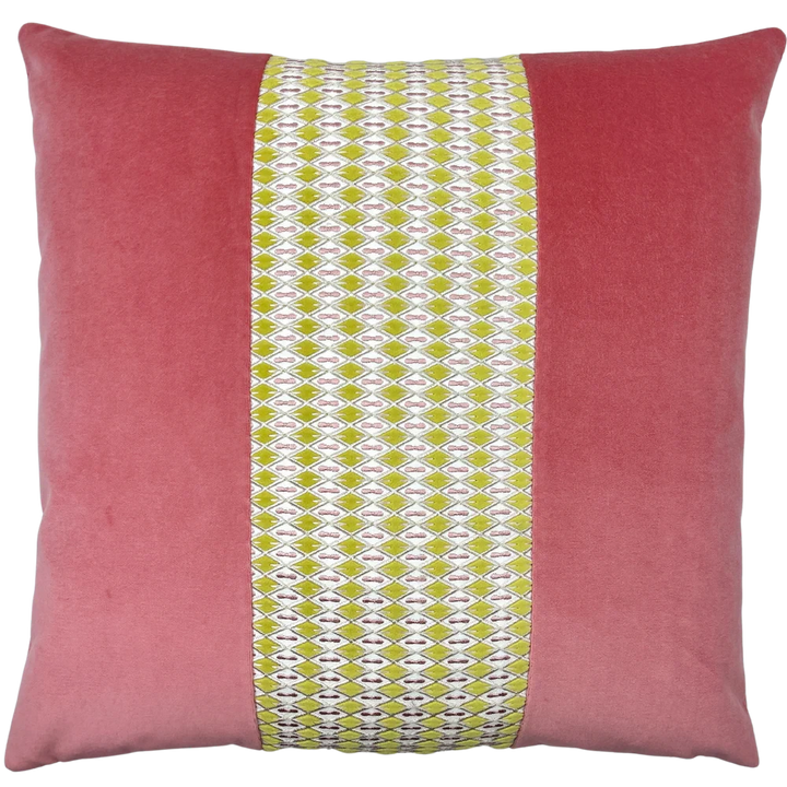 Sutton Pillow 22x22 Decorative Pillow Piper-Collection Shimmery/Coral 
