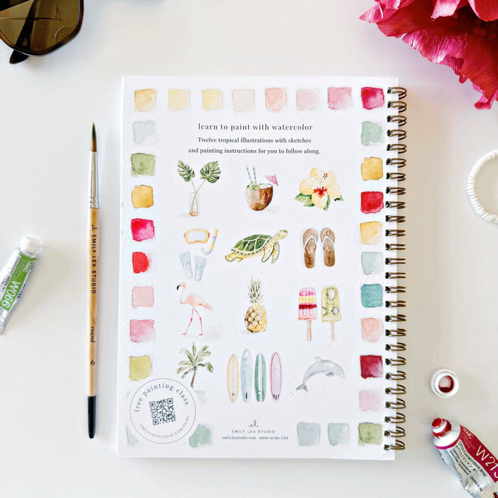 Tropical watercolor workbook emily lex studio 