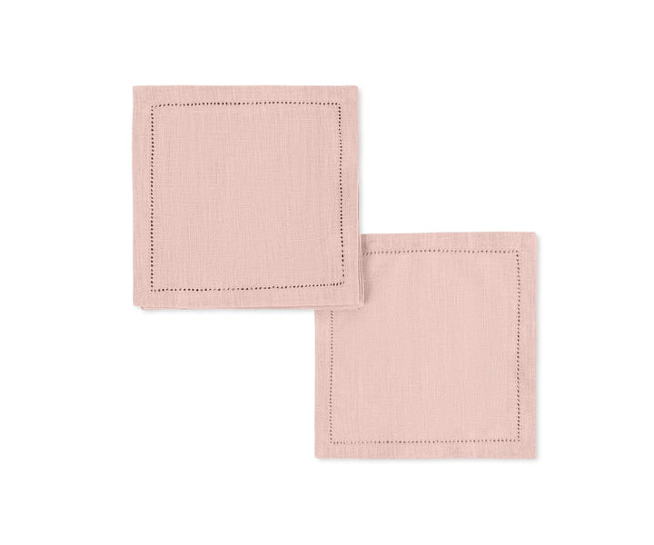 Valentine Hemstitch Cocktail Napkins- set of 4 Table Linens Matouk Pink 