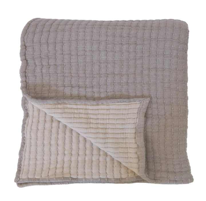 Vancouver Coverlet Bedding Style Pom Pom at Home Grey Queen 