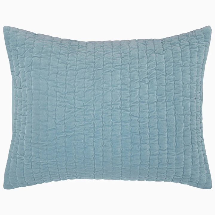 Velvet Quilted Sham Bedding Style John Robshaw Light Indigo Standard 