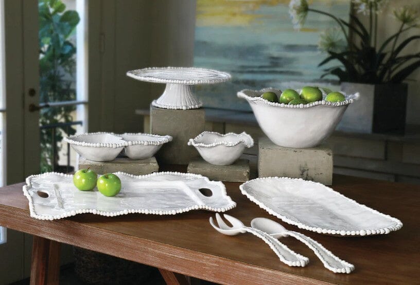VIDA Alegria Large Salad Servers White Kitchenware Beatriz Ball 