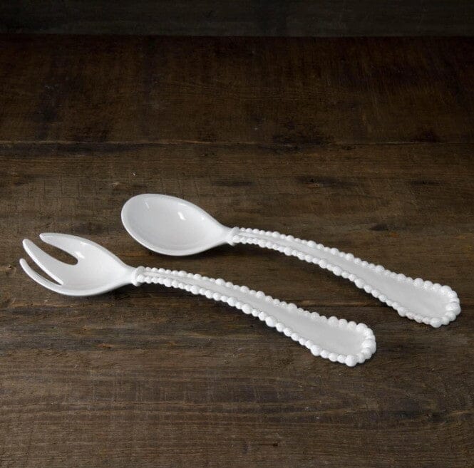 VIDA Alegria Large Salad Servers White Kitchenware Beatriz Ball 