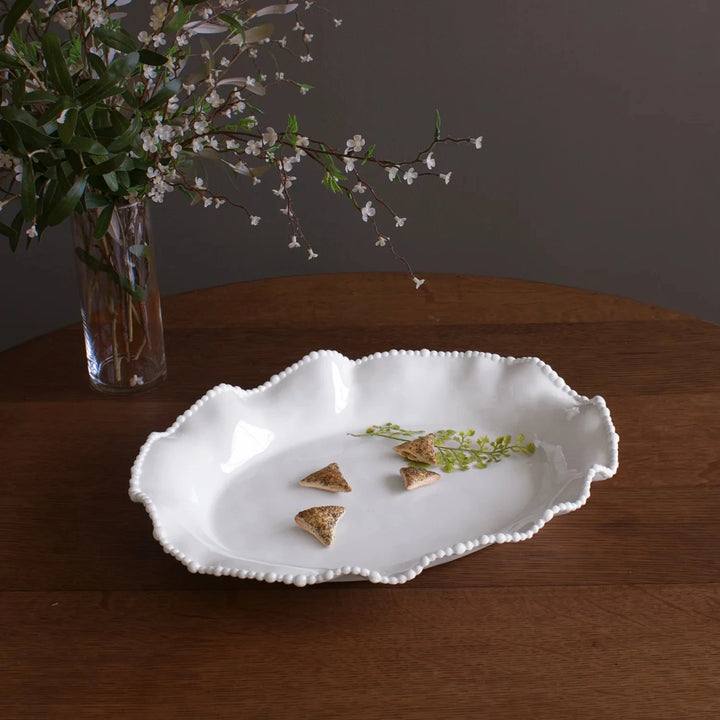 VIDA Alegria White Oval Platter Kitchenware Beatriz Ball 