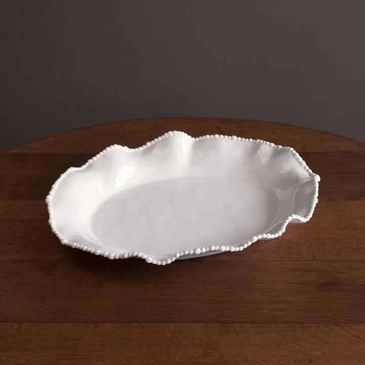 VIDA Alegria White Oval Platter Kitchenware Beatriz Ball 