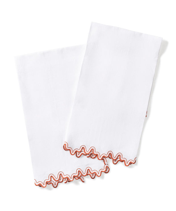 Wave Guest Towel - set of 2 Bath Linens Matouk Carnelian 