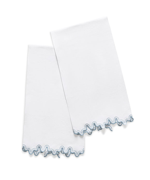 Wave Guest Towel - set of 2 Bath Linens Matouk Hazy Blue 