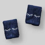 Weezie Eyelid Embroidered Makeup Towels- Pair Bedside Manor 