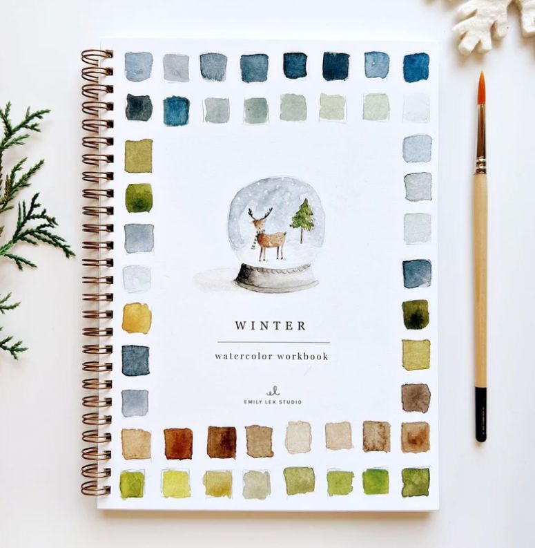 Winter Watercolor Workbook emily lex studio 