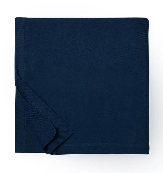 Allegra Twin Blanket - 80x100 Bedding Style Sferra Navy 