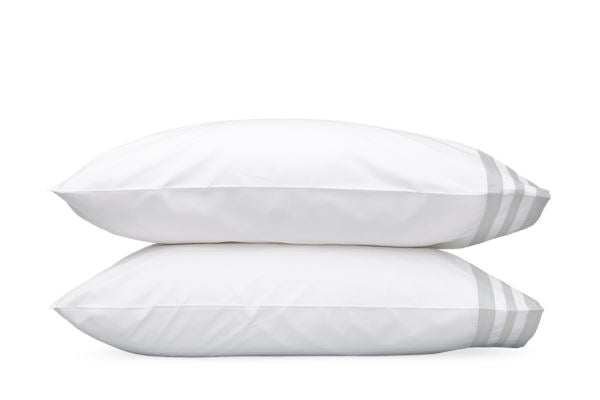 Allegro Standard Pillowcase- Single Bedding Style Matouk Silver 