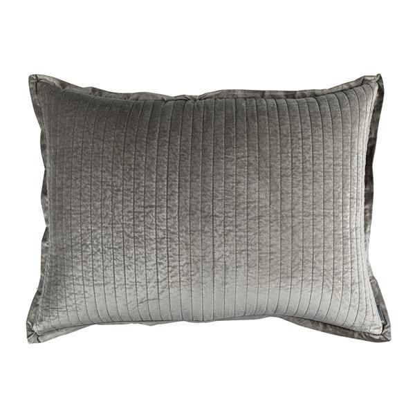 Aria Velvet Euro Pillow Bedding Style Lili Alessandra Grey 