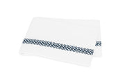 Astor Braid Full/Queen Flat Sheet Bedding Style Matouk Indigo 