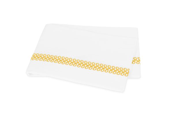 Astor Braid Full/Queen Flat Sheet Bedding Style Matouk Lemon 