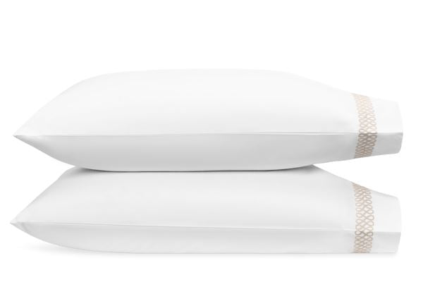 Astor Braid King Pillowcases - pair Bedding Style Matouk Dune 
