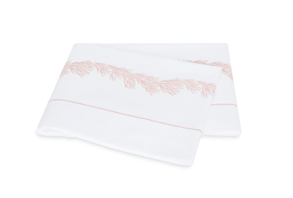 Atoll Full/Queen Flat Sheet Bedding Style Matouk Blush 