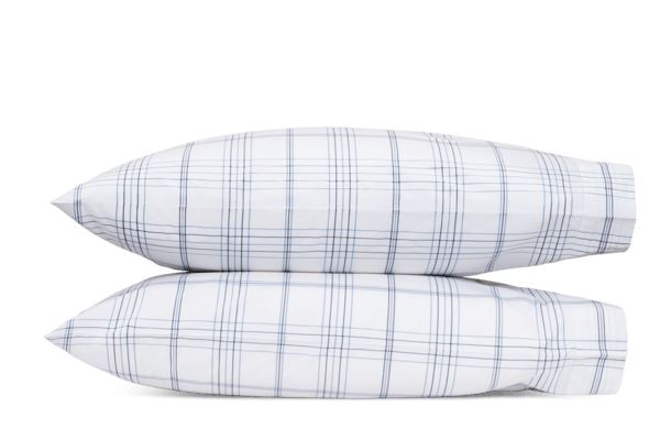 August Plaid King Pillowcases- Pair Bedding Style Matouk 