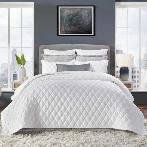 Avalon King Coverlet Bedding Style Orchids Lux Home White 