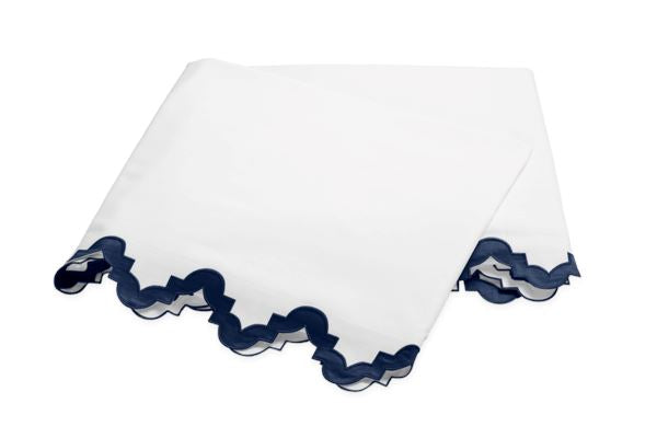 Aziza Full/Queen Flat Sheet Bedding Style Matouk Navy 