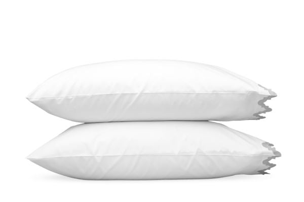 Aziza King Pillowcase- Single Bedding Style Matouk Silver 