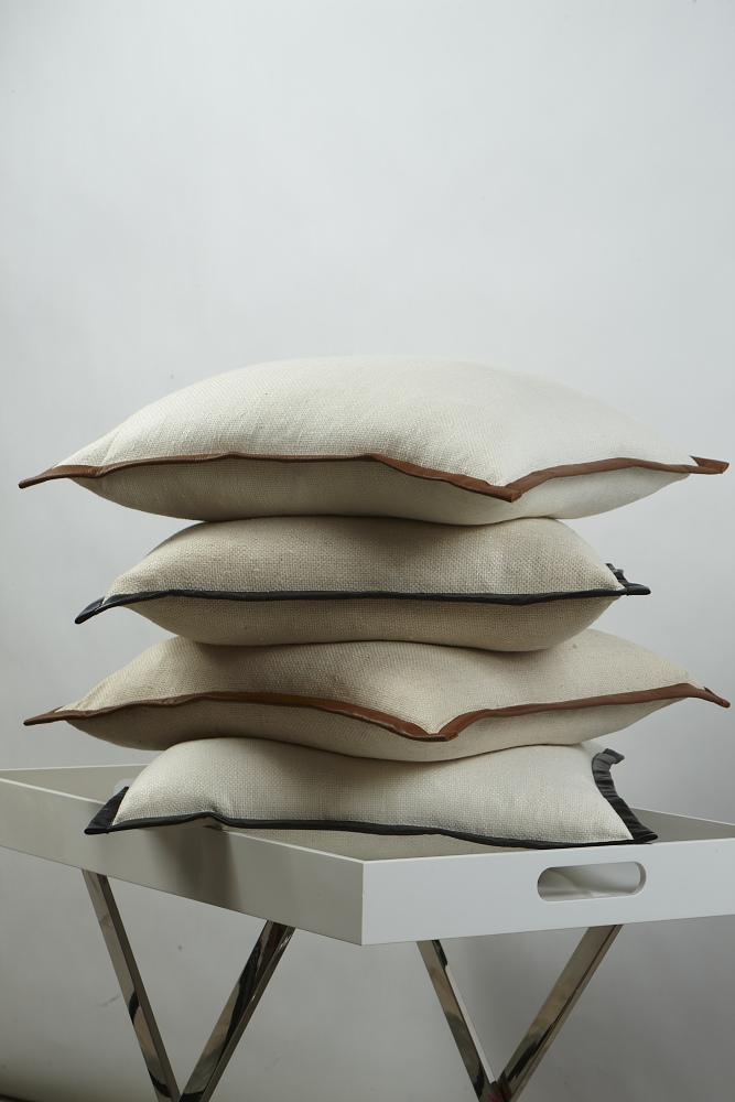 Bedding Style - Basketweave Euro Sham With Leather Trim