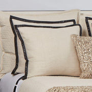 Bedding Style - Basketweave Euro Sham With Leather Trim