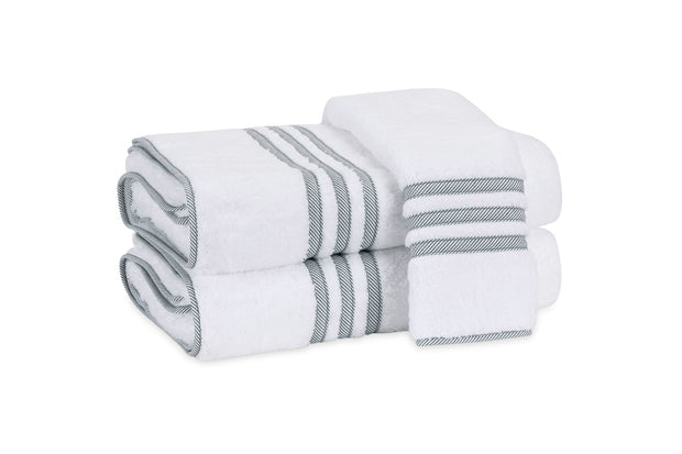 Beach Road Guest Towel Bath Linens Matouk Green Stripe 