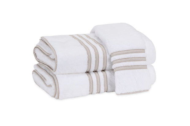 Beach Road Guest Towel Bath Linens Matouk Tan Stripe 